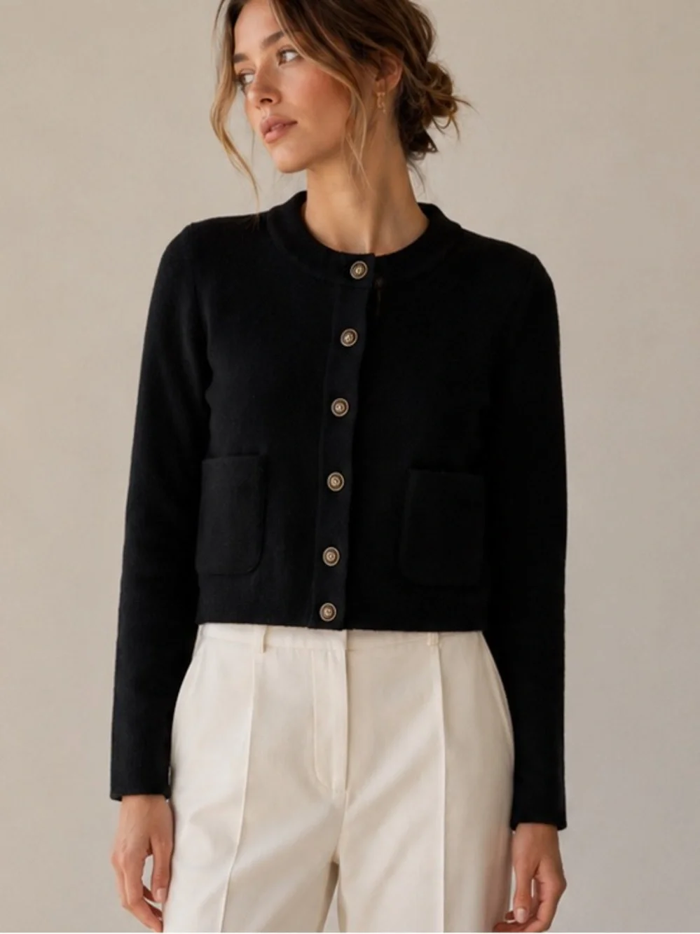J. Crew Italian Boiled Wool Cardigan Sweater